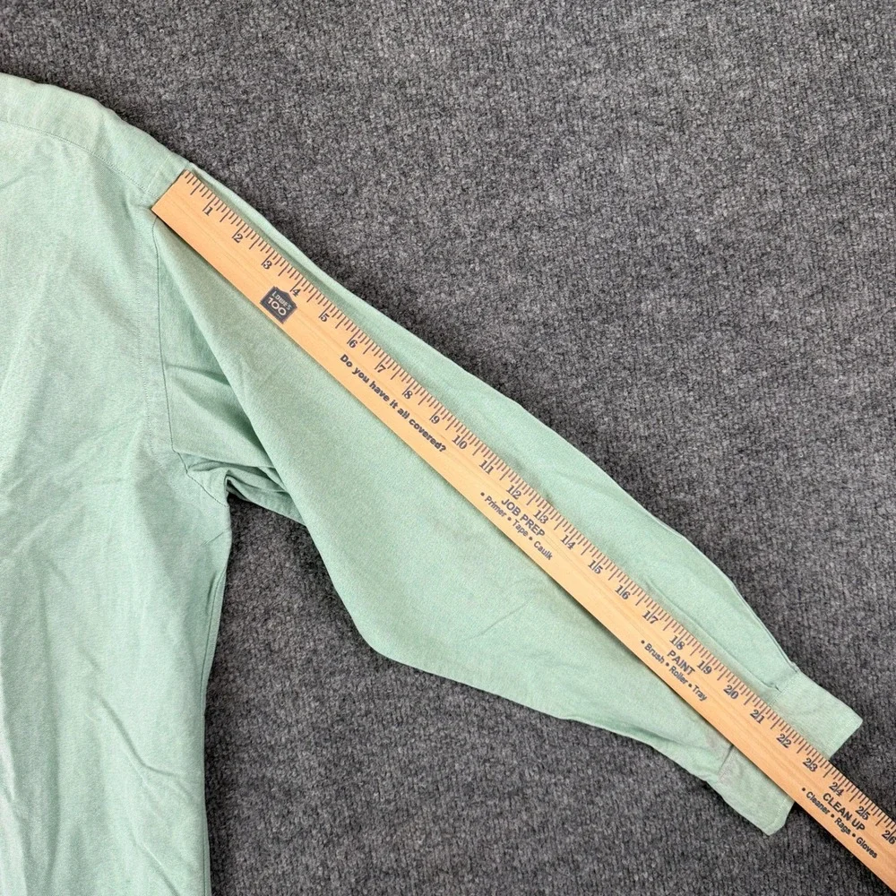 Vintage Polo Ralph Lauren Oxford Shirt Mens M Mint Green Long Sleeve Flesh Pony